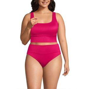 Land's End Plus Size Tankini Top Tuggless Swim Set coral Ruby Ottoman Various